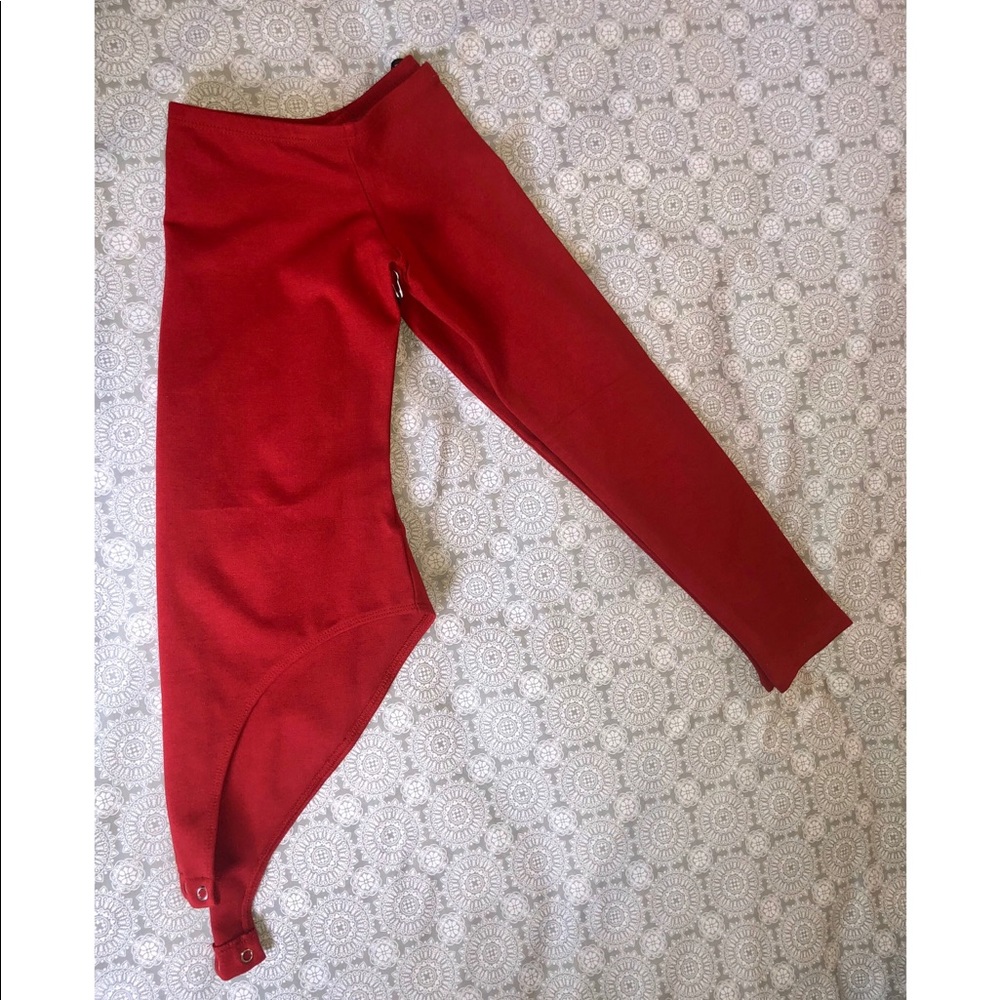Forever 21 Red Long Sleeve Off the Shoulder Top